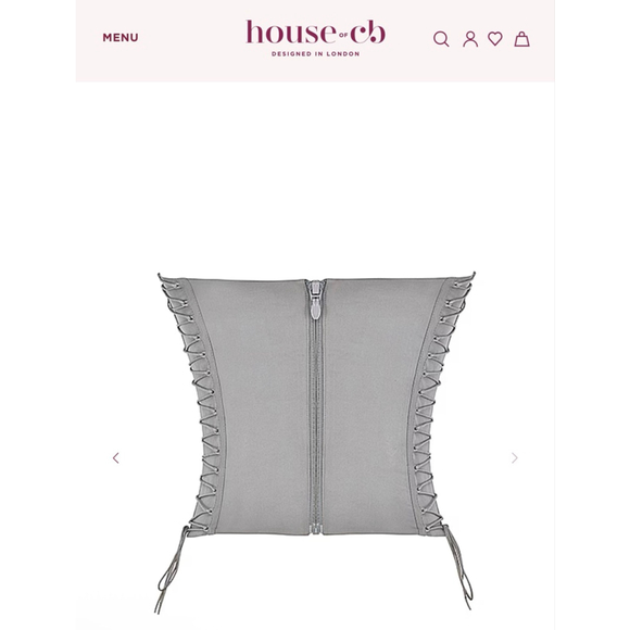 New House of CB Gray Mirabelle Smoke Lace Up Corset Crop Top S - Picture 5 of 6